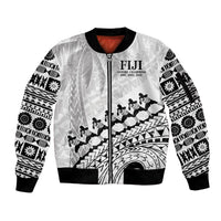 Custom Fiji Rugby Cibi Dance Sleeve Zip Bomber Jacket Create History World Cup Sevens