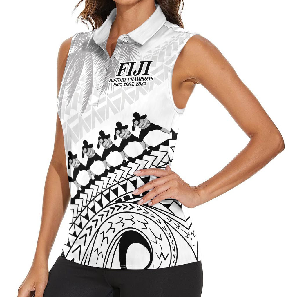 Custom Fiji Rugby Cibi Dance Women Sleeveless Polo Shirt Create History World Cup Sevens