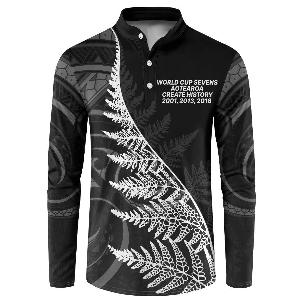 New Zealand Black Fern 7s Button Sweatshirt History World Cup Sevens