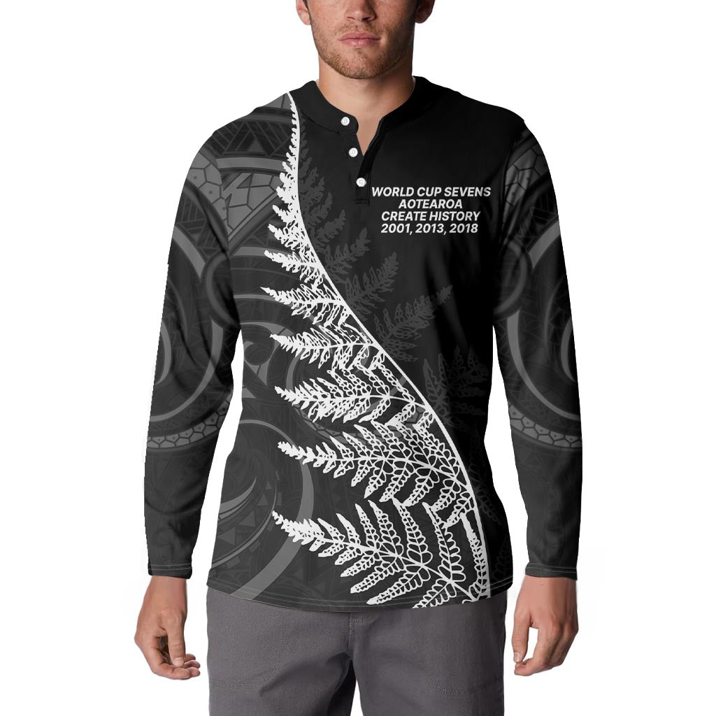 New Zealand Black Fern 7s Button Sweatshirt History World Cup Sevens