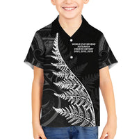 New Zealand Black Fern 7s Family Matching Long Sleeve Bodycon Dress and Hawaiian Shirt History World Cup Sevens