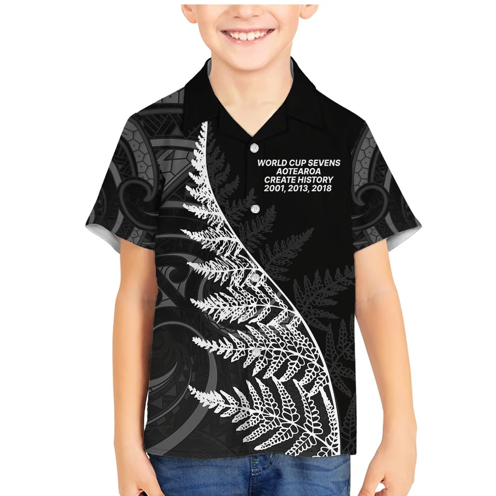 New Zealand Black Fern 7s Family Matching Mermaid Dress and Hawaiian Shirt History World Cup Sevens
