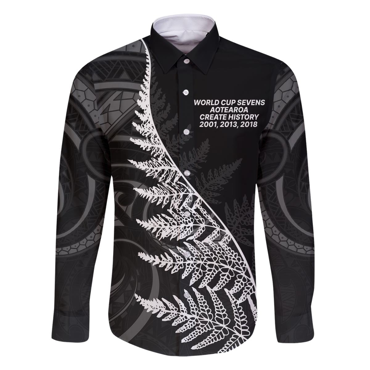 New Zealand Black Fern 7s Family Matching Off The Shoulder Long Sleeve Dress and Hawaiian Shirt History World Cup Sevens
