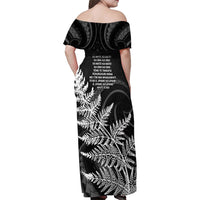 New Zealand Black Fern 7s Family Matching Off Shoulder Maxi Dress and Hawaiian Shirt History World Cup Sevens