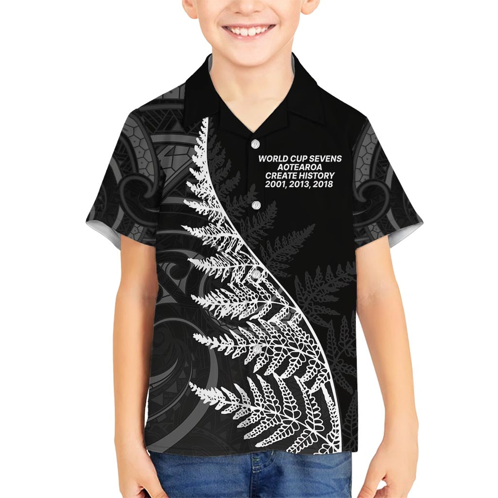 New Zealand Black Fern 7s Family Matching Tank Maxi Dress and Hawaiian Shirt History World Cup Sevens