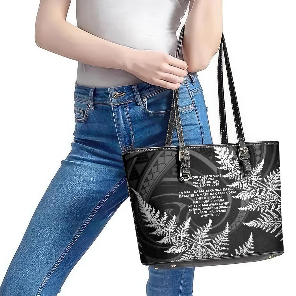 New Zealand Black Fern 7s Leather Tote Bag History World Cup Sevens