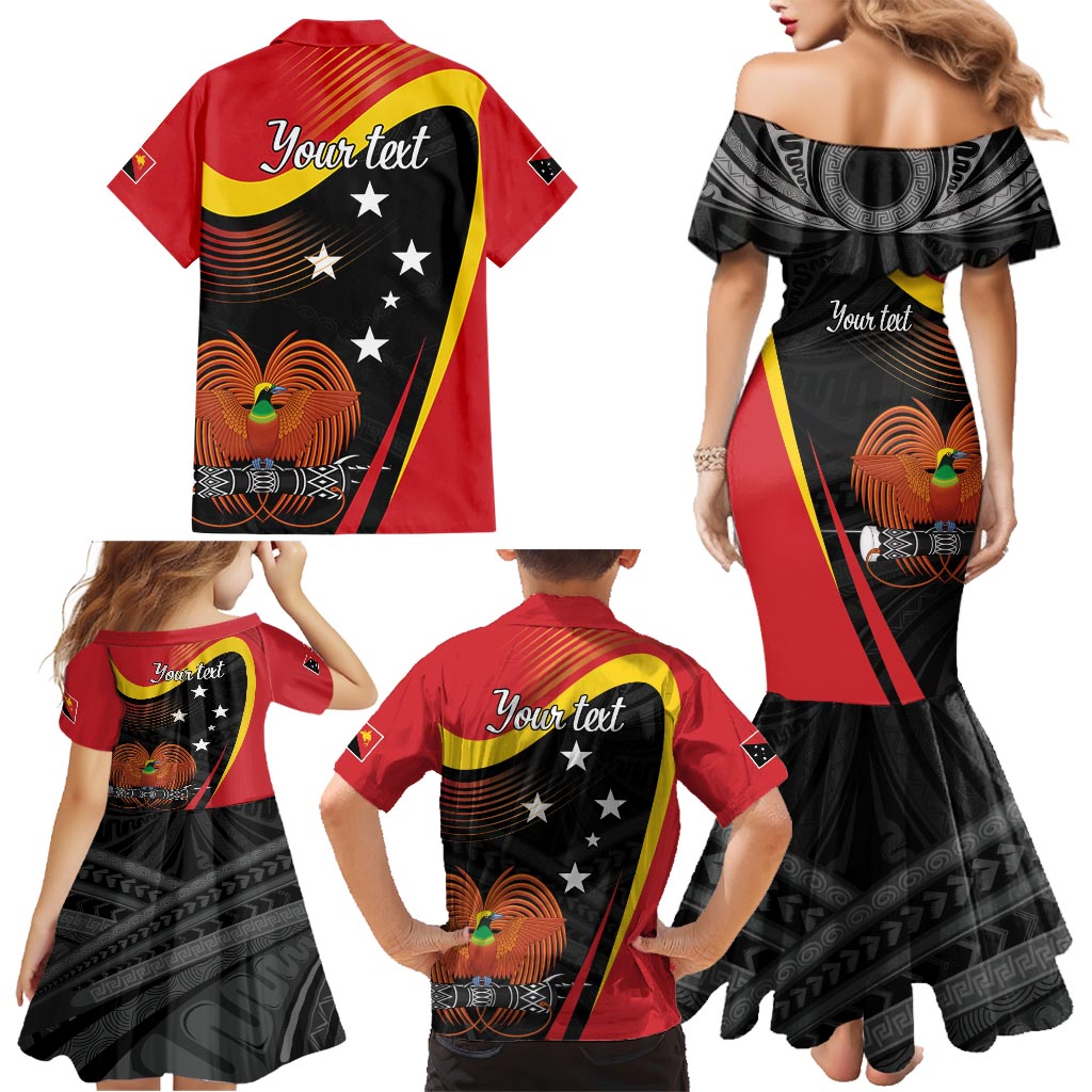 Personalised Papua Niugini Tok Pisin Wik Family Matching Mermaid Dress and Hawaiian Shirt