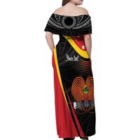 Personalised Papua Niugini Tok Pisin Wik Family Matching Off Shoulder Maxi Dress and Hawaiian Shirt