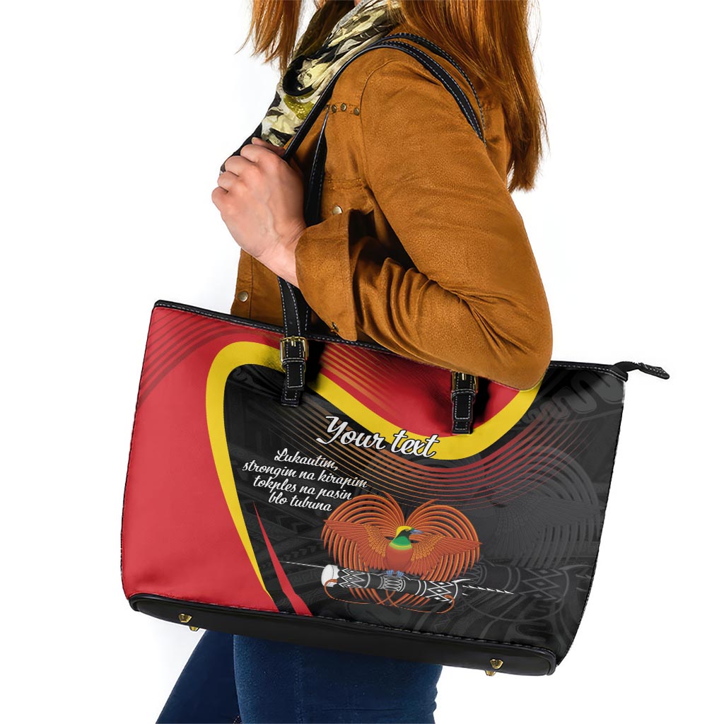Personalised Papua Niugini Tok Pisin Wik Leather Tote Bag