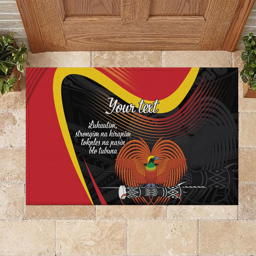 Personalised Papua Niugini Tok Pisin Wik Rubber Doormat