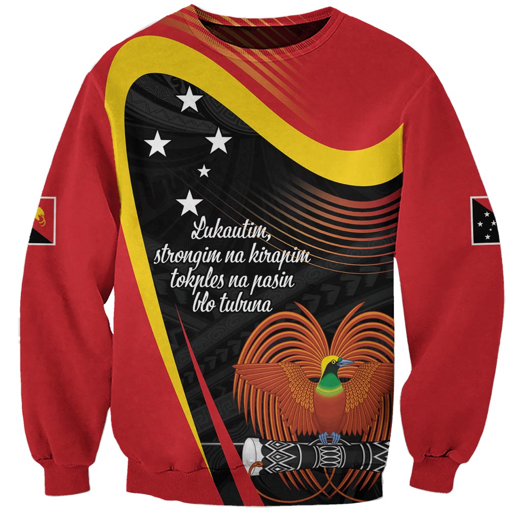 Personalised Papua Niugini Tok Pisin Wik Sweatshirt LT9 Unisex Red - Polynesian Pride