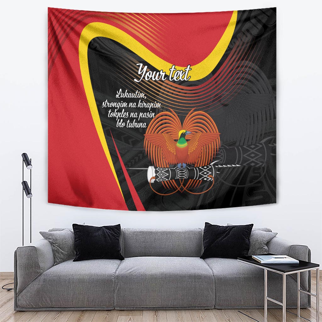 Personalised Papua Niugini Tok Pisin Wik Tapestry LT9 Red - Polynesian Pride