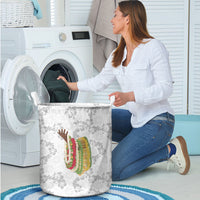 Hawaii Lei Kamehameha Laundry Basket Ke'oke'o Seamless Pattern Hibiscus Flower
