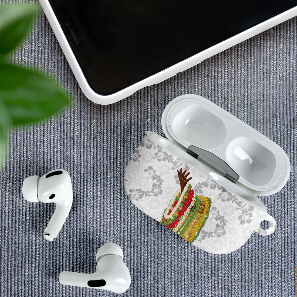 Hawaii Lei Kamehameha AirPods Case Ke'oke'o Seamless Pattern Hibiscus Flower LT9 - Polynesian Pride