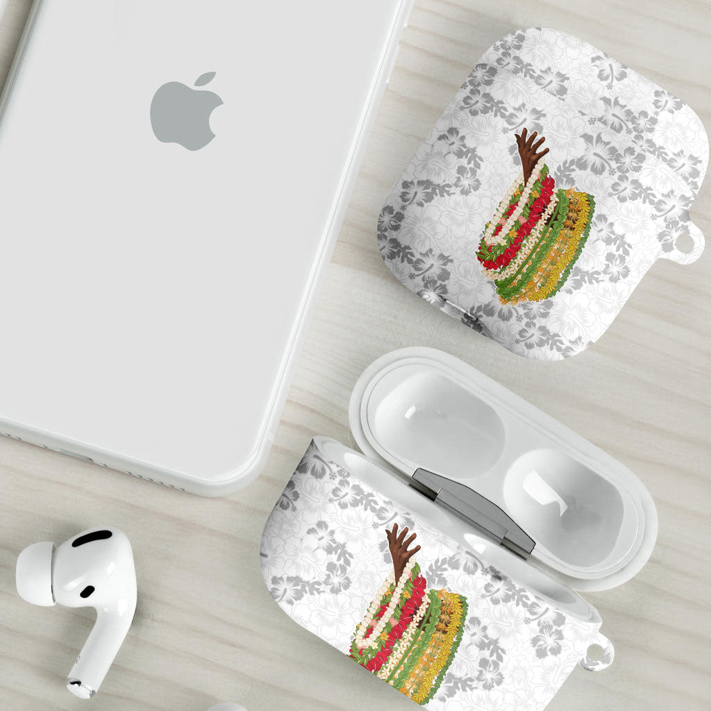 Hawaii Lei Kamehameha AirPods Case Ke'oke'o Seamless Pattern Hibiscus Flower LT9 - Polynesian Pride