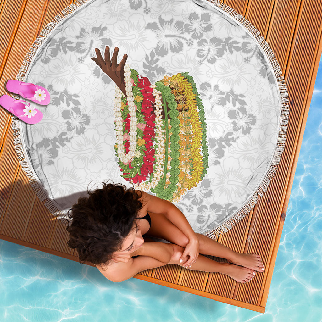 Hawaii Lei Kamehameha Beach Blanket Ke'oke'o Seamless Pattern Hibiscus Flower