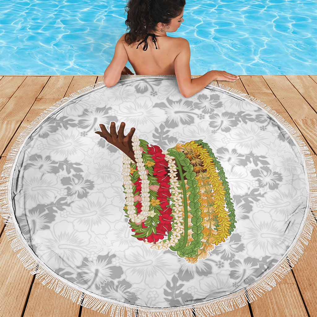 Hawaii Lei Kamehameha Beach Blanket Ke'oke'o Seamless Pattern Hibiscus Flower
