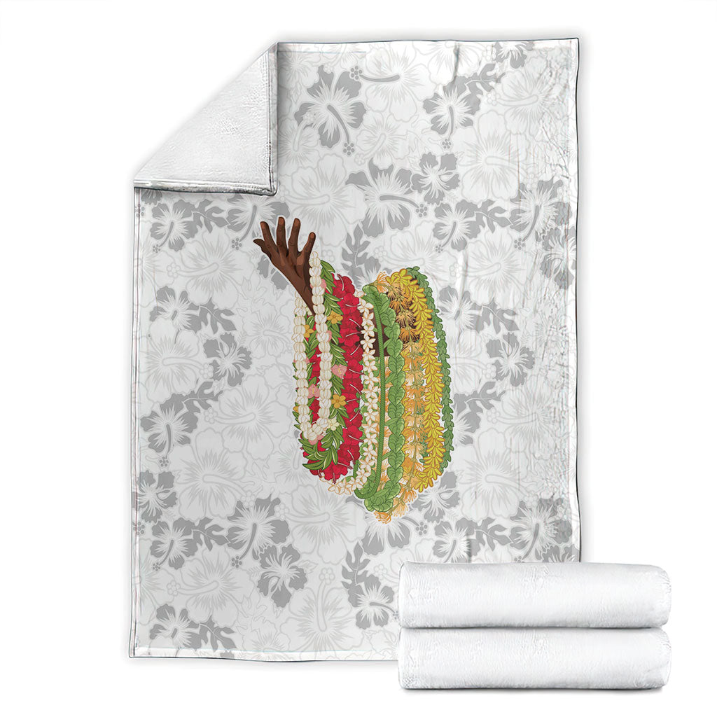 Hawaii Lei Kamehameha Blanket Ke'oke'o Seamless Pattern Hibiscus Flower