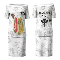 Hawaii Lei Kamehameha Couples Matching Puletasi and Long Sleeve Button Shirt Ke'oke'o Seamless Pattern Hibiscus Flower LT9 - Polynesian Pride