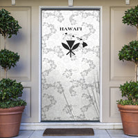 Hawaii Lei Kamehameha Door Cover Ke'oke'o Seamless Pattern Hibiscus Flower LT9 White - Polynesian Pride