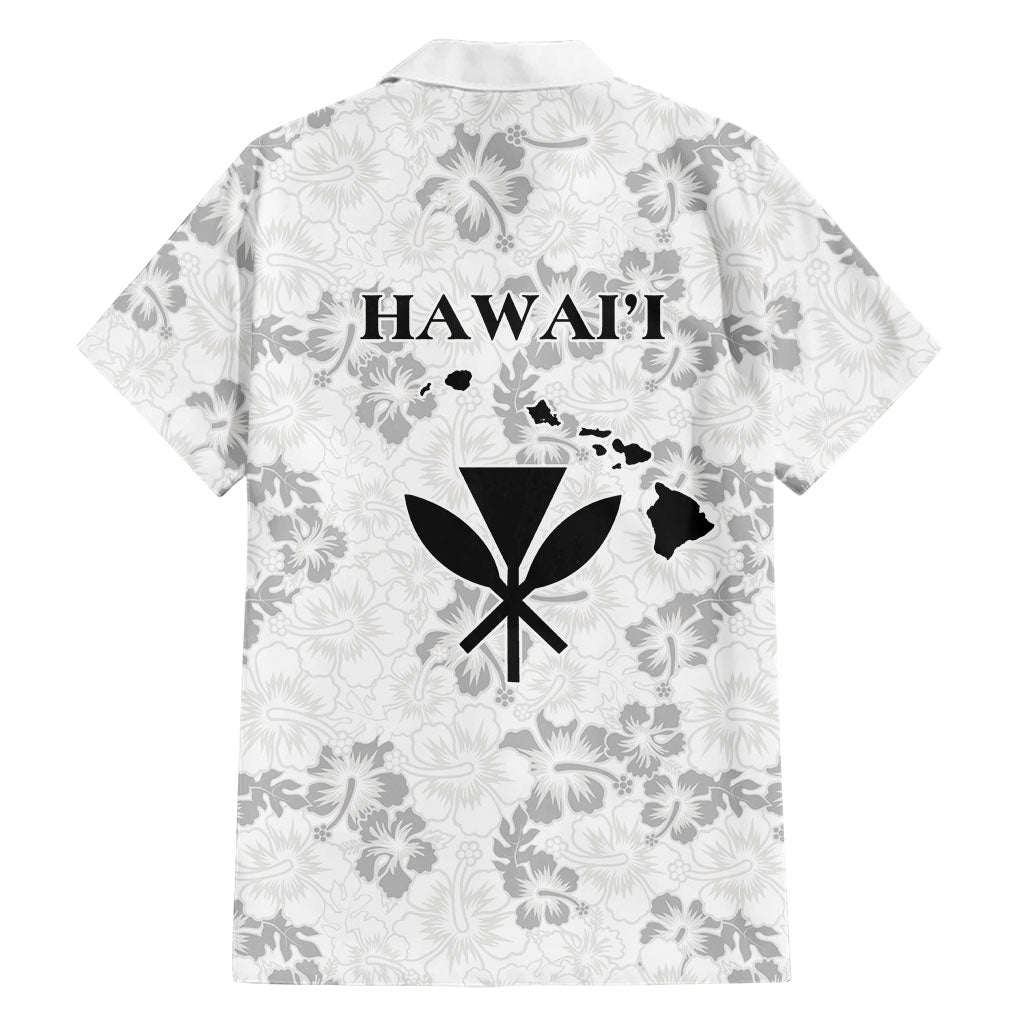Hawaii Lei Kamehameha Family Matching Off The Shoulder Long Sleeve Dress and Hawaiian Shirt Ke'oke'o Seamless Pattern Hibiscus Flower