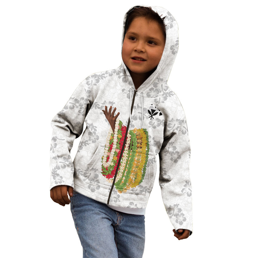 Hawaii Lei Kamehameha Kid Hoodie Ke'oke'o Seamless Pattern Hibiscus Flower