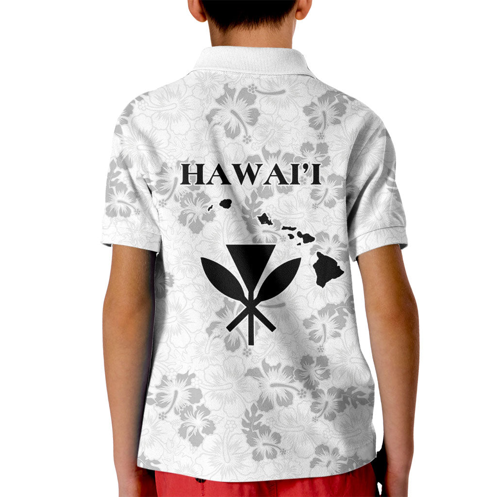 Hawaii Lei Kamehameha Kid Polo Shirt Ke'oke'o Seamless Pattern Hibiscus Flower