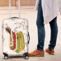 Hawaii Lei Kamehameha Luggage Cover Ke'oke'o Seamless Pattern Hibiscus Flower LT9 White - Polynesian Pride