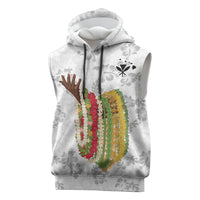 Hawaii Lei Kamehameha Sleeveless Hoodie Ke'oke'o Seamless Pattern Hibiscus Flower