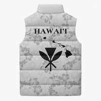 Hawaii Lei Kamehameha Sleeveless Puffer Jacket Ke'oke'o Seamless Pattern Hibiscus Flower