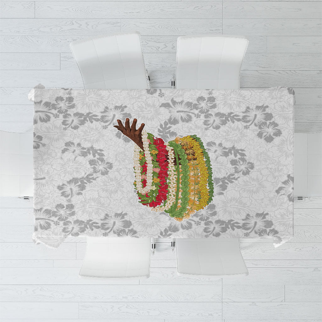 Hawaii Lei Kamehameha Tablecloth Ke'oke'o Seamless Pattern Hibiscus Flower