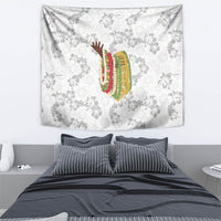 Hawaii Lei Kamehameha Tapestry Ke'oke'o Seamless Pattern Hibiscus Flower