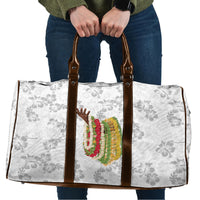 Hawaii Lei Kamehameha Travel Bag Ke'oke'o Seamless Pattern Hibiscus Flower LT9 White - Polynesian Pride