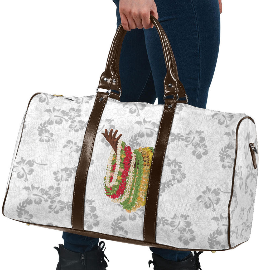 Hawaii Lei Kamehameha Travel Bag Ke'oke'o Seamless Pattern Hibiscus Flower LT9 - Polynesian Pride