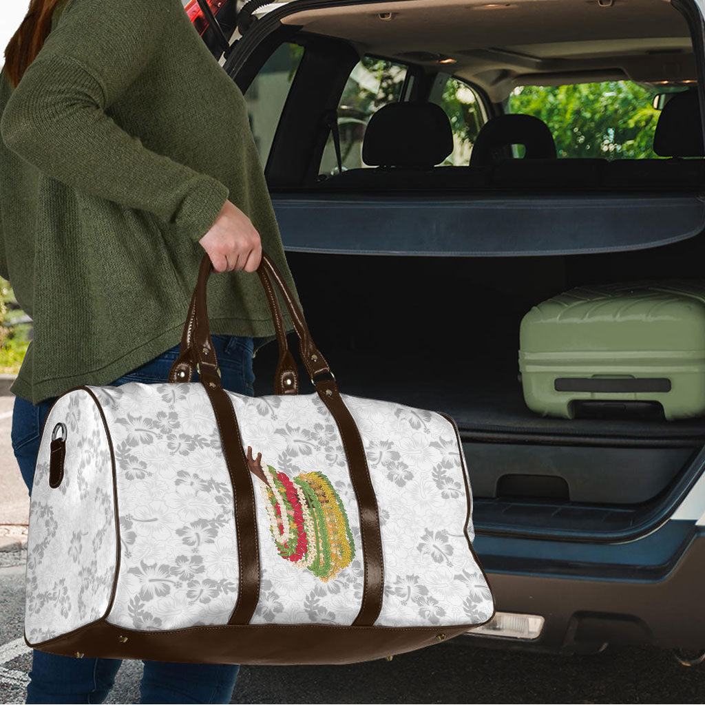 Hawaii Lei Kamehameha Travel Bag Ke'oke'o Seamless Pattern Hibiscus Flower LT9 - Polynesian Pride