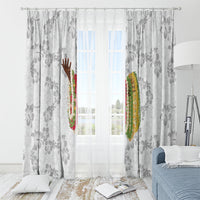 Hawaii Lei Kamehameha Window Curtain Ke'oke'o Seamless Pattern Hibiscus Flower