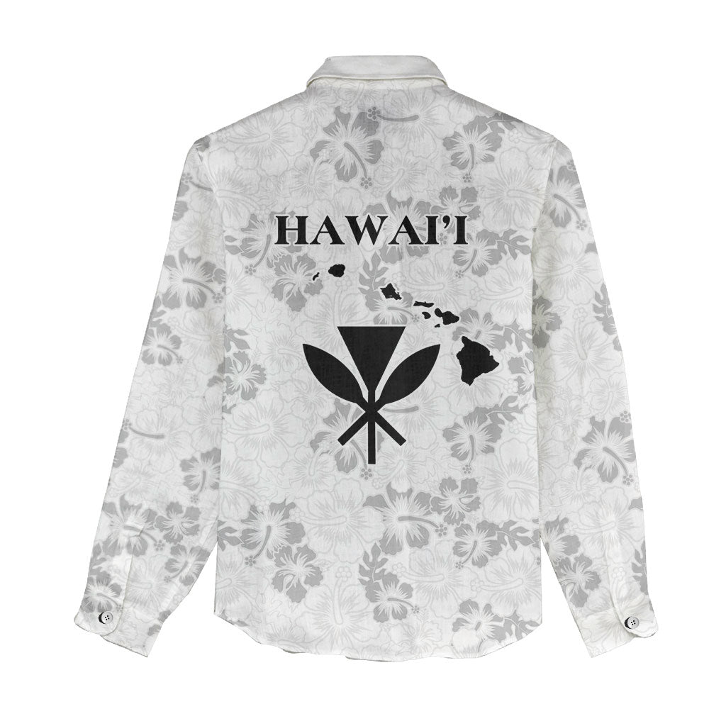 Hawaii Lei Kamehameha Women Casual Shirt Ke'oke'o Seamless Pattern Hibiscus Flower LT9 - Polynesian Pride