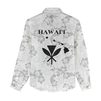 Hawaii Lei Kamehameha Women Casual Shirt Ke'oke'o Seamless Pattern Hibiscus Flower LT9 - Polynesian Pride
