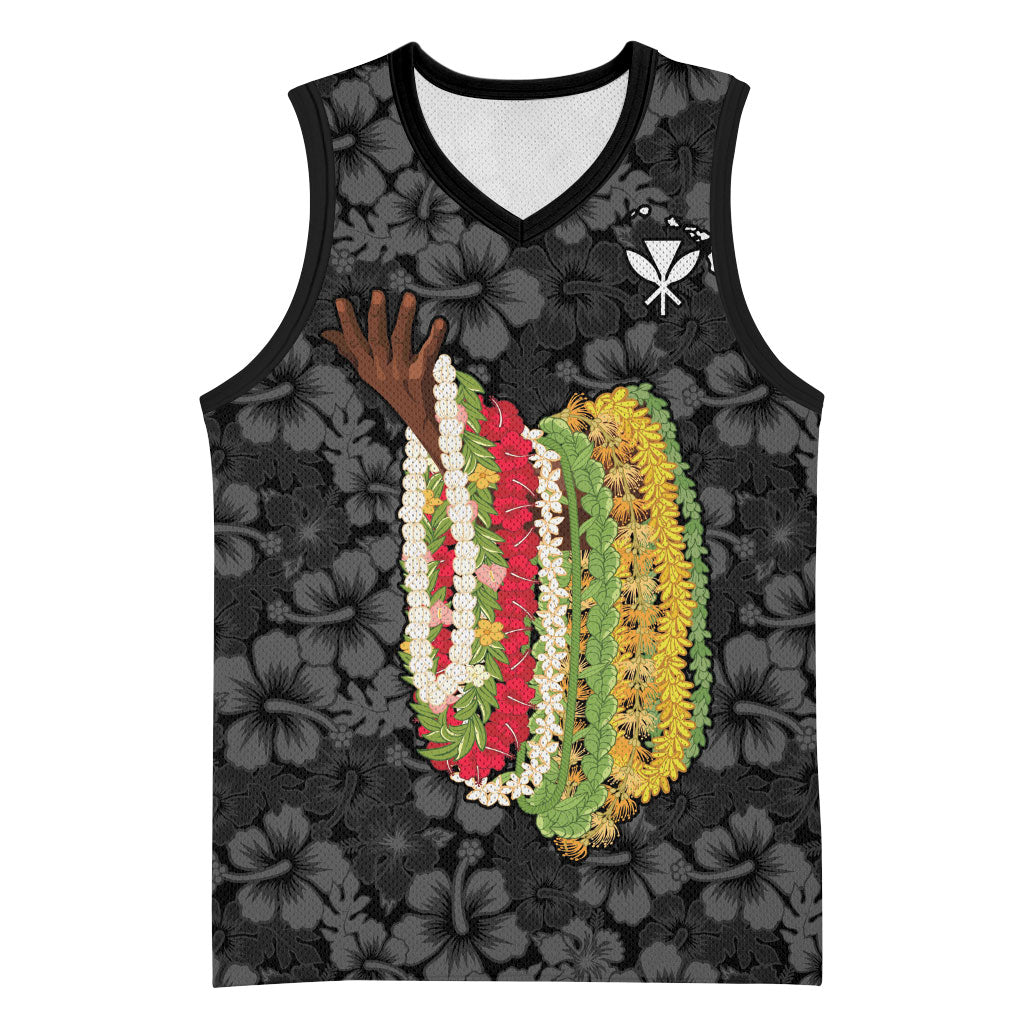 Hawaii Lei Kamehameha Basketball Jersey Ele'ele Seamless Pattern Hibiscus Flower