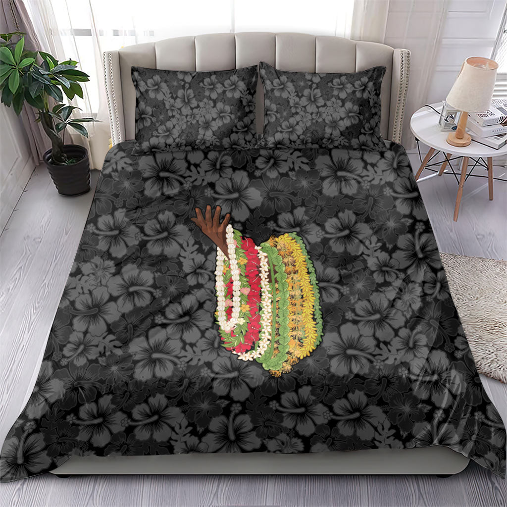 Hawaii Lei Kamehameha Bedding Set Ele'ele Seamless Pattern Hibiscus Flower