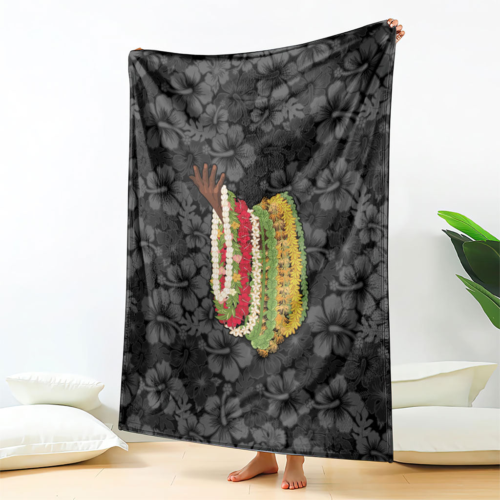 Hawaii Lei Kamehameha Blanket Ele'ele Seamless Pattern Hibiscus Flower