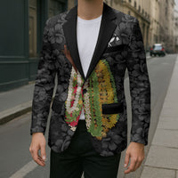 Hawaii Lei Kamehameha Blazer Ele'ele Seamless Pattern Hibiscus Flower