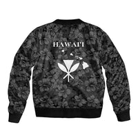 Hawaii Lei Kamehameha Bomber Jacket Ele'ele Seamless Pattern Hibiscus Flower