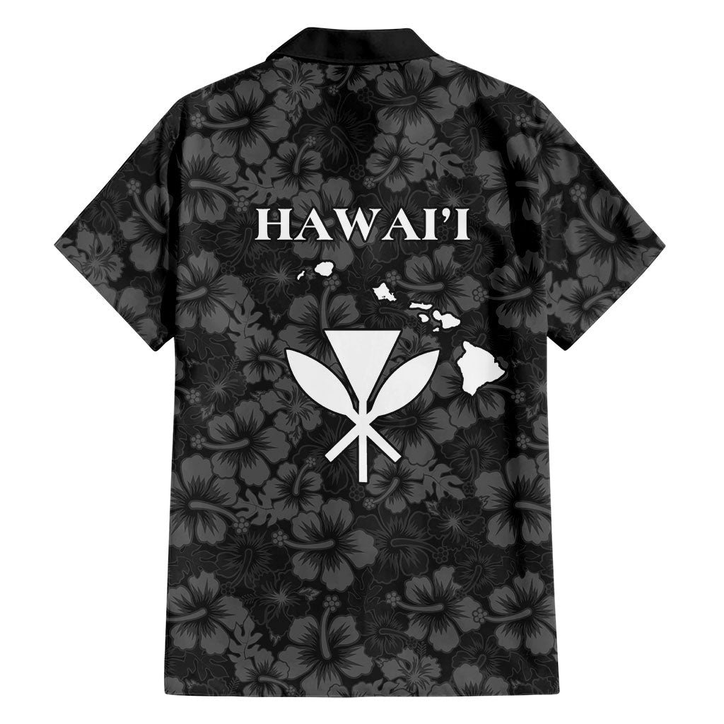 Hawaii Lei Kamehameha Family Matching Long Sleeve Bodycon Dress and Hawaiian Shirt Ele'ele Seamless Pattern Hibiscus Flower