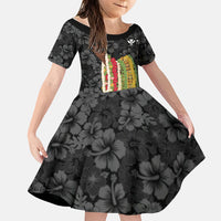 Hawaii Lei Kamehameha Family Matching Tank Maxi Dress and Hawaiian Shirt Ele'ele Seamless Pattern Hibiscus Flower