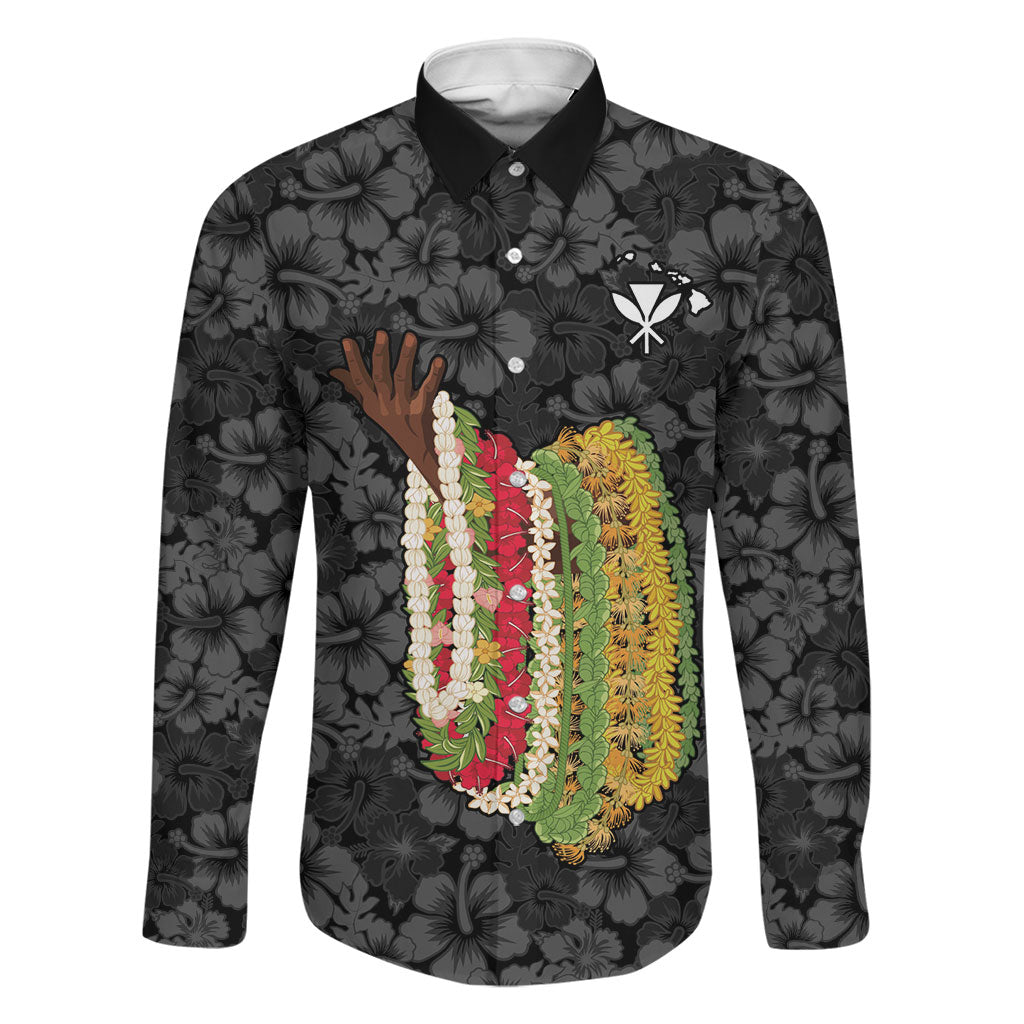 Hawaii Lei Kamehameha Family Matching Tank Maxi Dress and Hawaiian Shirt Ele'ele Seamless Pattern Hibiscus Flower