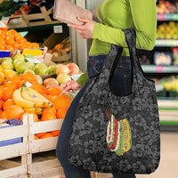 Hawaii Lei Kamehameha Grocery Bag Ele'ele Seamless Pattern Hibiscus Flower