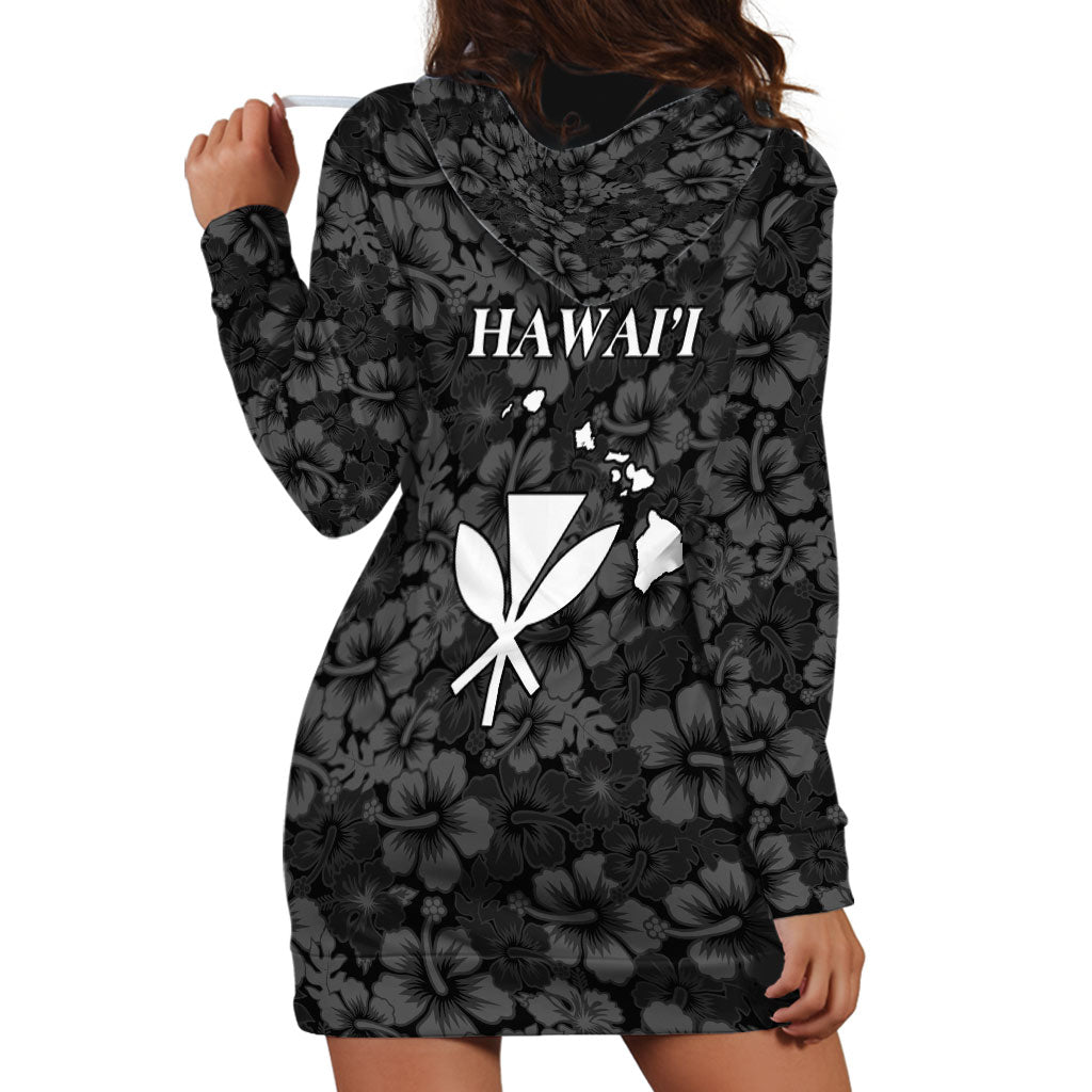 Hawaii Lei Kamehameha Hoodie Dress Ele'ele Seamless Pattern Hibiscus Flower LT9 - Polynesian Pride