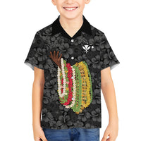 Hawaii Lei Kamehameha Kid Hawaiian Shirt Ele'ele Seamless Pattern Hibiscus Flower