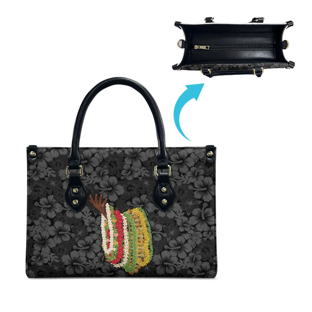 Hawaii Lei Kamehameha Leather Bag Ele'ele Seamless Pattern Hibiscus Flower